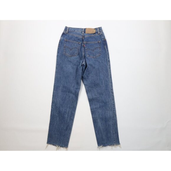 Vintage 90s Levis 901xx Womens 27 Thrashed Button Fly High Waisted Mom Jeans - Picture 10 of 15